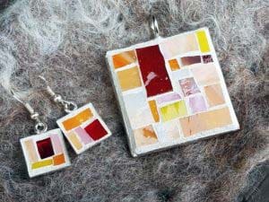 Mosaic Pendant and Mosaic Earrings